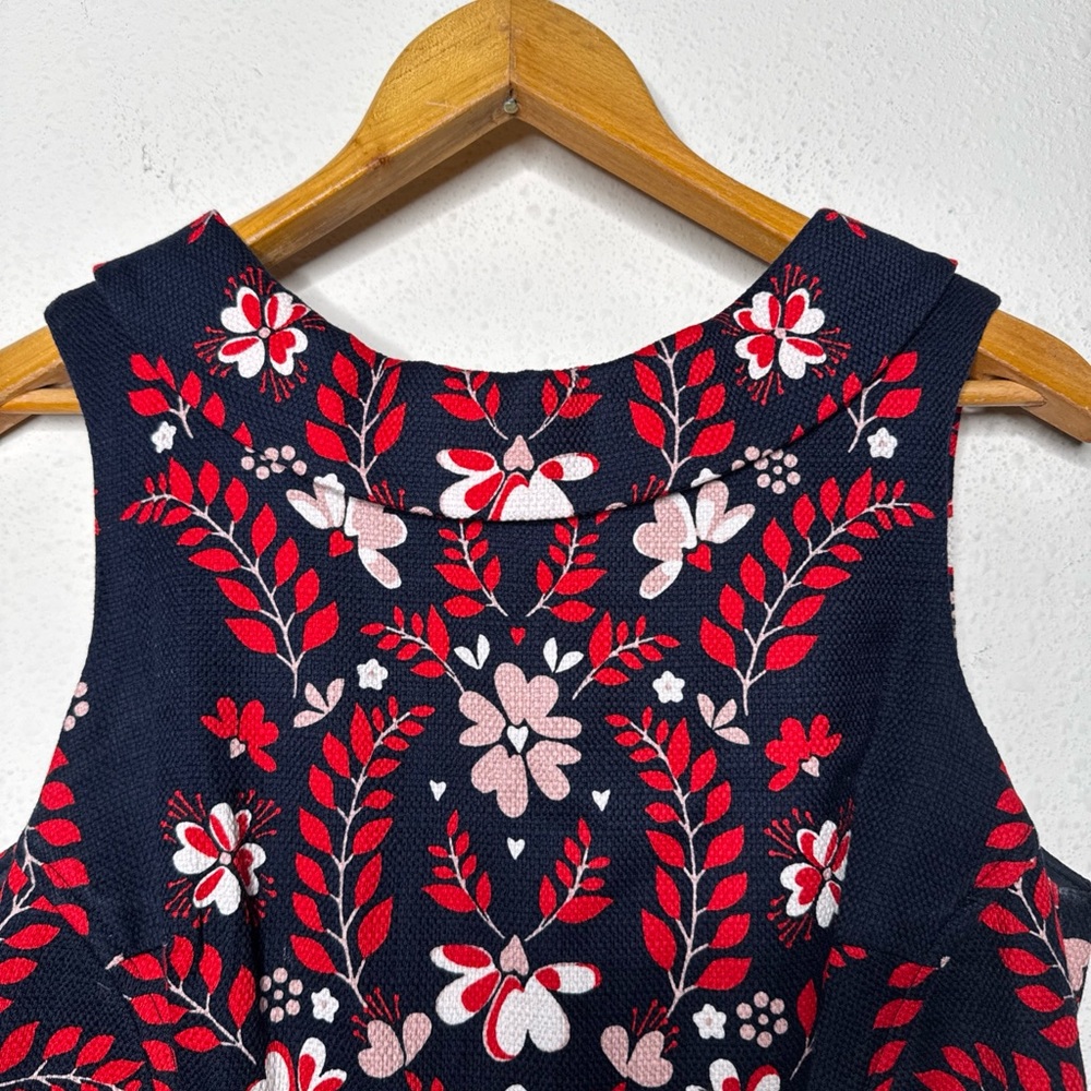 Boden Martha dress Sleeveless Red Blue Print Size 8 Pockets Lined - Picture 4 of 14